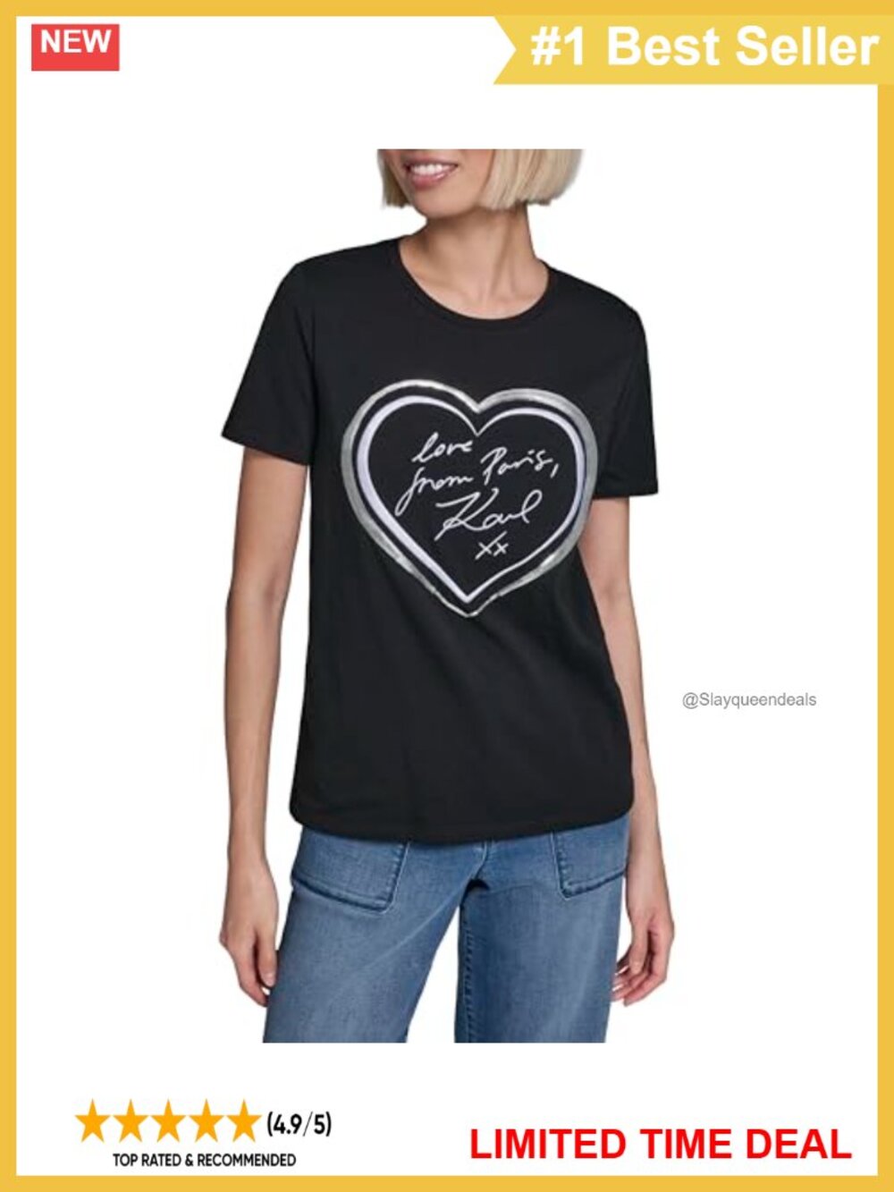 Short Sleeve Crew Neck Heart Logo T-Shirt Regular Fit